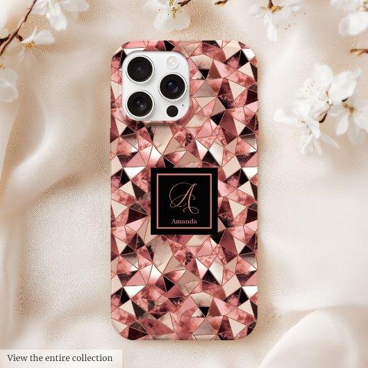 Chic Case-Mate iPhone 15 Case Trendy Rose Gold iPhoneケース
