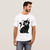 Chic Cat：ベクトルデザイン Tシャツ (正面フル)