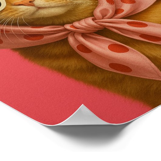 Chic Cat Funny Aesthetic Wall Art Print ポスター (角)