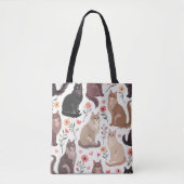 Chic Cat Lover's Tote | Fashionable Feline トートバッグ (正面)