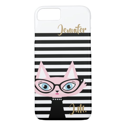 Chic Cat Monogram iPhone 8/7ケース Case-Mate iPhoneケース (裏面)