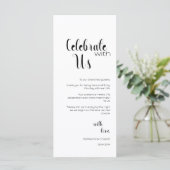 Chic Celebrate With Us Wedding Place Setting Cards プログラム (スタンド正面)
