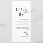 Chic Celebrate With Us Wedding Place Setting Cards プログラム (正面)