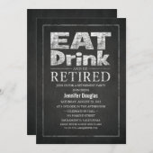 Chic Chalkboard退職パーティー 招待状 (正面/裏面)