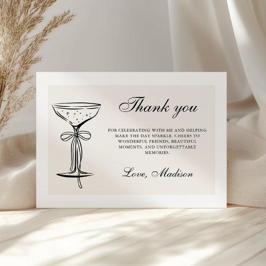 Chic Champagne Coquette サンキューカード