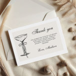 Chic Champagne Coquette サンキューカード<br><div class="desc">This elegant thank you card features a soft sand-colored background, offering a warm and refined way to express your gratitude. Perfect for birthdays, champagne parties, and sophisticated celebrations, the neutral design pairs beautifully with modern and coquette-inspired décor. All text is fully customizable.</div>