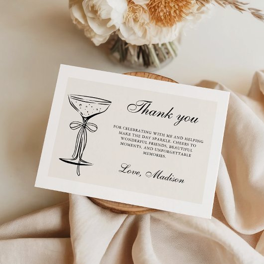 Chic Champagne Coquette サンキューカード