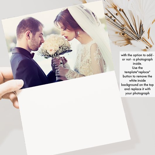 Chic Champagne Monogram, Gold Frame Wedding サンキューカード