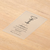 Chic Champagne Soirée Birthday Invitation アクリル招待状 (レイダウン)