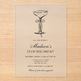 Chic Champagne Soirée Birthday Invitation アクリル招待状