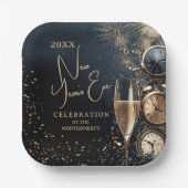 Chic Champagne Time New Year's Eve ペーパープレート (正面)