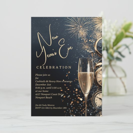 Chic Champagne Time New Year's Eve 招待状 (スタンド正面)