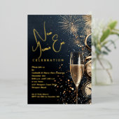 Chic Champagne Time New Year's Eve 箔招待状 (立ち正面)
