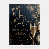 Chic Champagne Time New Year's Eve Party アクリルサイン (正面)