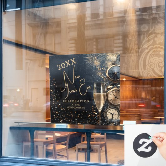 Chic Champagne Time New Year's Eve Party ウィンドウサイン (カフェ窓)