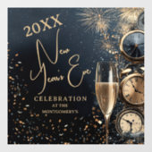 Chic Champagne Time New Year's Eve Party ウィンドウサイン (シート)