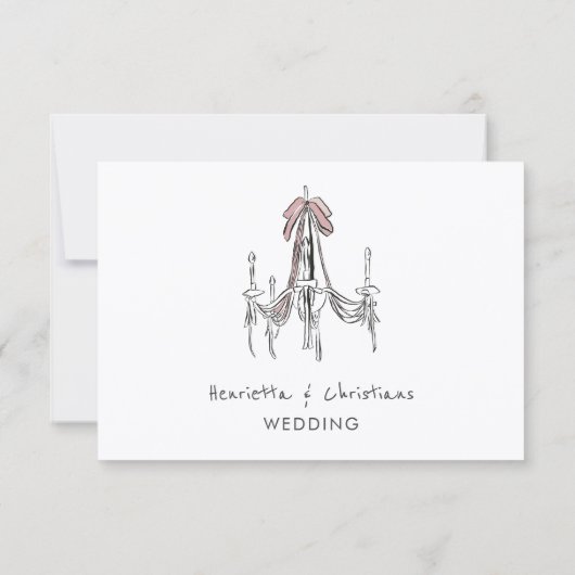 Chic Chandelier Watercolor Wedding RSVP Card (裏面)