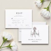 Chic Chandelier Watercolor Wedding RSVP Card
