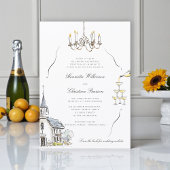 Chic Chapel Sketch Wedding website QR 招待状