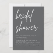 Chic Charcoal Modern Bridal Shower Invitation 招待状 (正面)