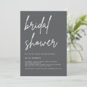 Chic Charcoal Modern Bridal Shower Invitation 招待状 (スタンド正面)
