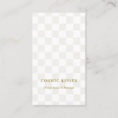 Chic Checker Tan Gold QR Code Boutique Vertical 名刺 (正面)