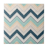 Chic Chevron Pattern Decorative 4.25" Square タイル (正面)