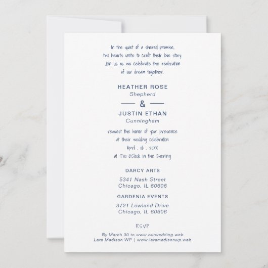 Chic Chicago Iconic Building Colorful Cityscape 招待状 (裏面)