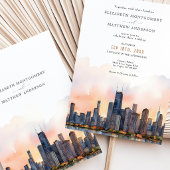 Chic Chicago, Illinois Wedding Invitation 招待状