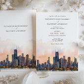 Chic Chicago, Illinois Wedding Invitation 招待状