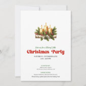 Chic Christmas Candles Pine Wreath Party Invite 招待状 (正面)