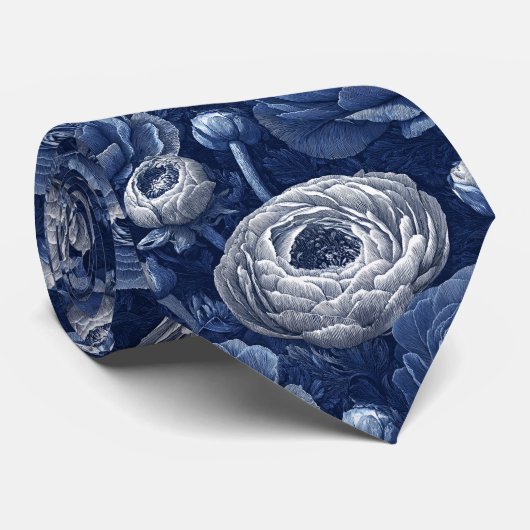 Chic Christmas Gift For Dad Ranunculus Flower ネクタイ (ロール)