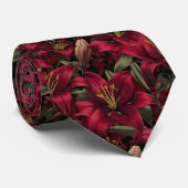 Chic Christmas Gift For Him Lilies Floral ネクタイ (ロール)