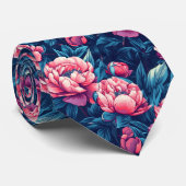 Chic Christmas Gift For Men Peonies ネクタイ (ロール)
