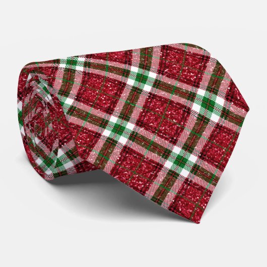 Chic Christmas Holiday Plaid Pattern  ネクタイ (ロール)