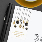 Chic Christmas Ornaments Holiday Address ラベル