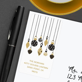 Chic Christmas Ornaments Holiday Address ラベル