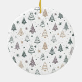 Chic Christmas Photo Collage Commemorative 2025 セラミックオーナメント (裏面)