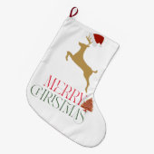 Chic Christmas scandinavian pattern  ラージクリスマスストッキング (正面 (吊り時))