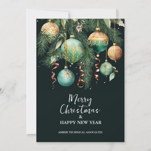 Chic Christmas Tree Ornaments Business シーズンカード (正面)