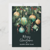 Chic Christmas Tree Ornaments Flat シーズンカード (正面)