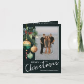 Chic Christmas Tree Ornaments Flat シーズンカード (正面)