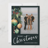 Chic Christmas Tree Ornaments Photo シーズンカード (正面)