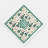 Chic Christmas Trees Earthy Holiday Paper Napkins (コーナー)