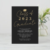 Chic Class of 2023 Photo Graduate Graduation Party 招待状 (スタンド正面)