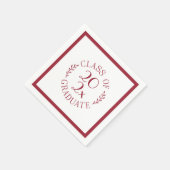 Chic Class Of 2025 Graduate Burgundyタイポグラフィ スタンダードカクテルナプキン (角)