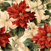 Chic Classic Red and White Poinsettias Christmas バスタオルセット