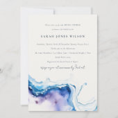 Chic Coastal Sea Beach Watercolor Bridal Shower 招待状 (正面)