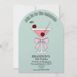 Chic Cocktail Adult Birthday Party  招待状