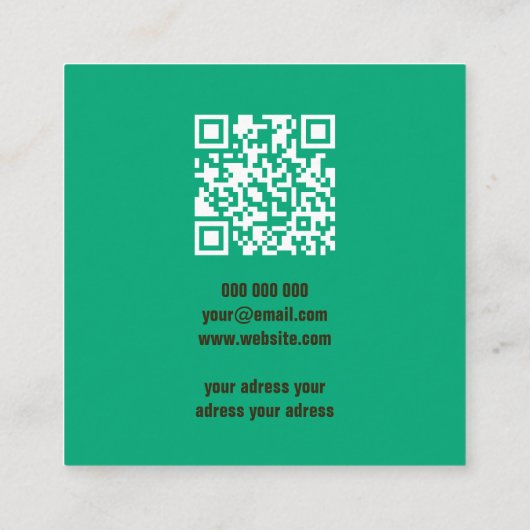 Chic colorful QR Code modern  スクエア名刺 (裏面)